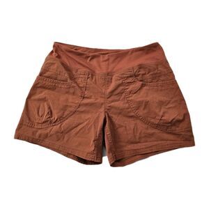 Prana Kanab Shorts Womens Large Orange Pull on Elastic Waist Hiking‎ Outdoor